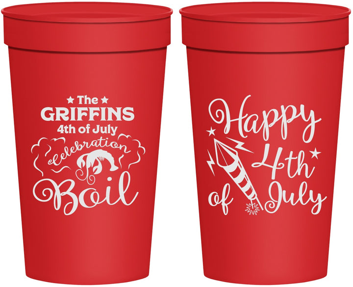 Personalized 4th Of July 32 oz Stadium Cups - Crawfish Boil | 220018