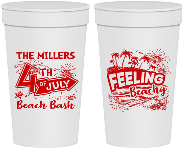 Personalized 4th Of July 32 oz Stadium Cups - Feeling Beachy | 220024