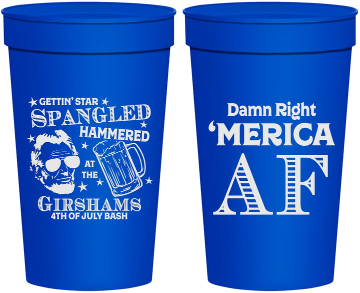 Personalized 4th Of July 32 oz Stadium Cups - Merica Af | 220031