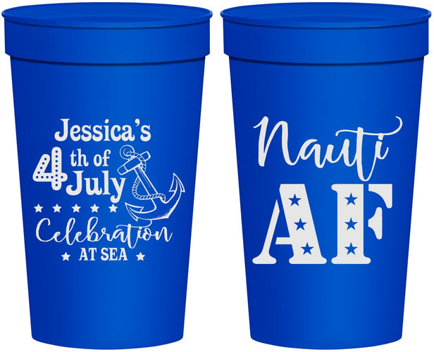 Personalized 4th Of July 32 oz Stadium Cups - Nautical Anchor | 220035