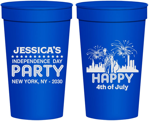 Personalized 4th Of July 32 oz Stadium Cups - New York | 220039