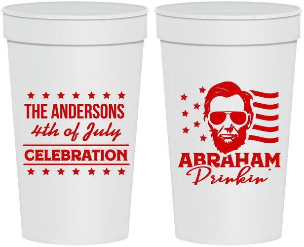 Personalized 4th Of July 32 oz Stadium Cups - Abraham Drinkin | 220044