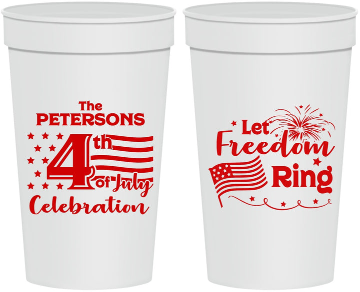 Personalized 4th Of July 32 oz Stadium Cups - Fireworks | 220048