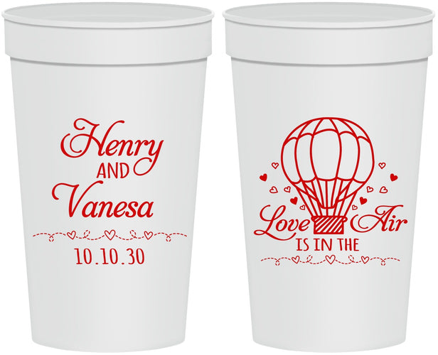 Personalized Wedding 32 oz Stadium Cups - Hot Air Balloon | 225