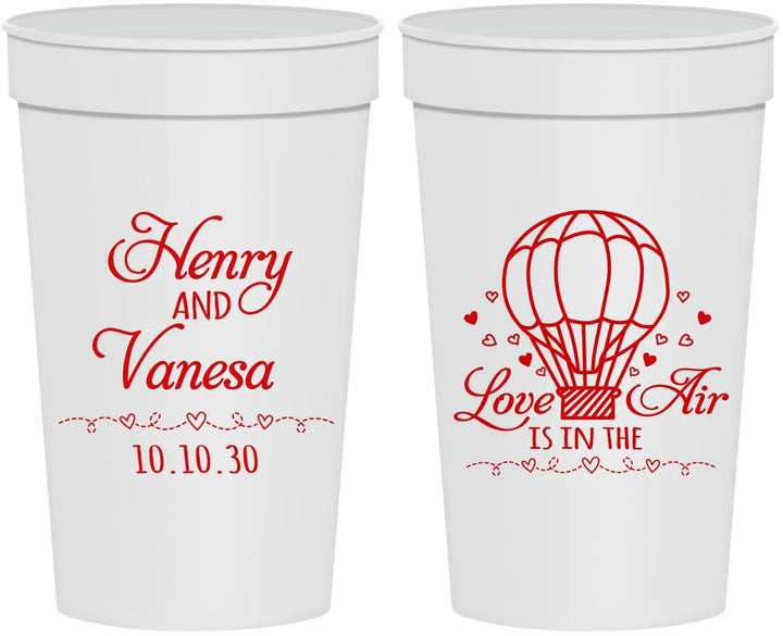 Personalized Wedding 32 oz Stadium Cups - Hot Air Balloon | 225