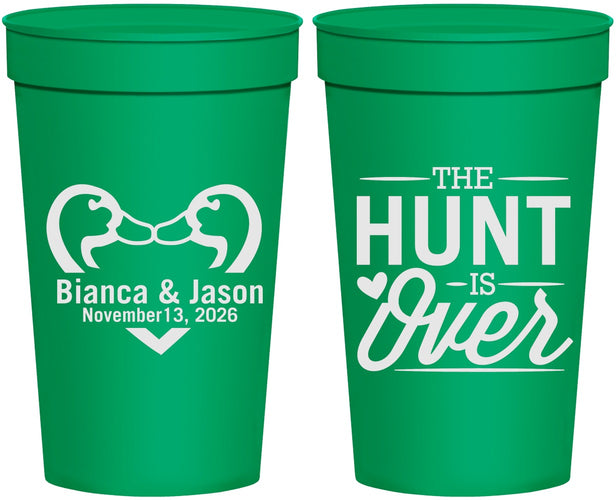 Personalized Wedding 32 oz Stadium Cups - The Hunt Is Over Duck | 227