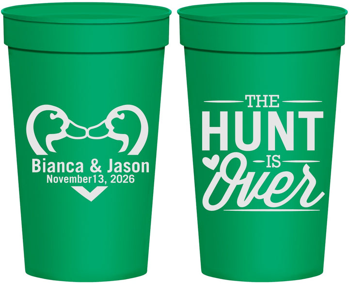 Personalized Wedding 32 oz Stadium Cups - The Hunt Is Over Duck | 227