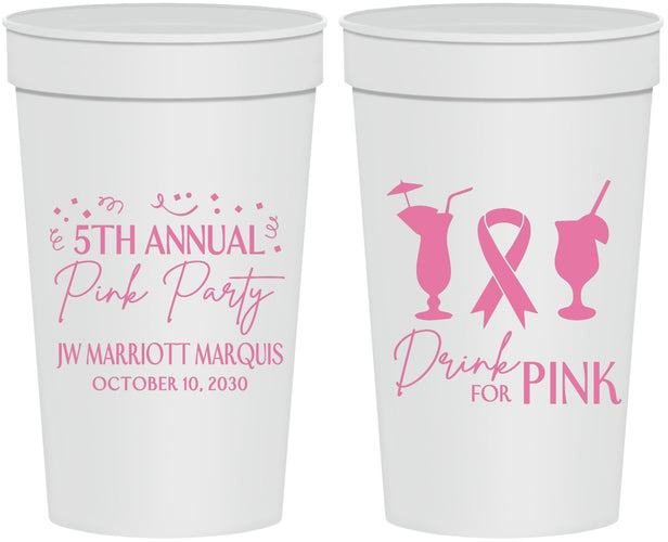Personalized Awareness 32 oz Stadium Cups - Drink For Pink | 230001