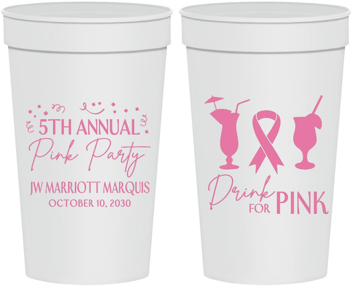 Personalized Awareness 32 oz Stadium Cups - Drink For Pink | 230001