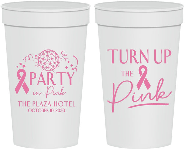 Personalized Awareness 32 oz Stadium Cups - Party In Pink | 230002