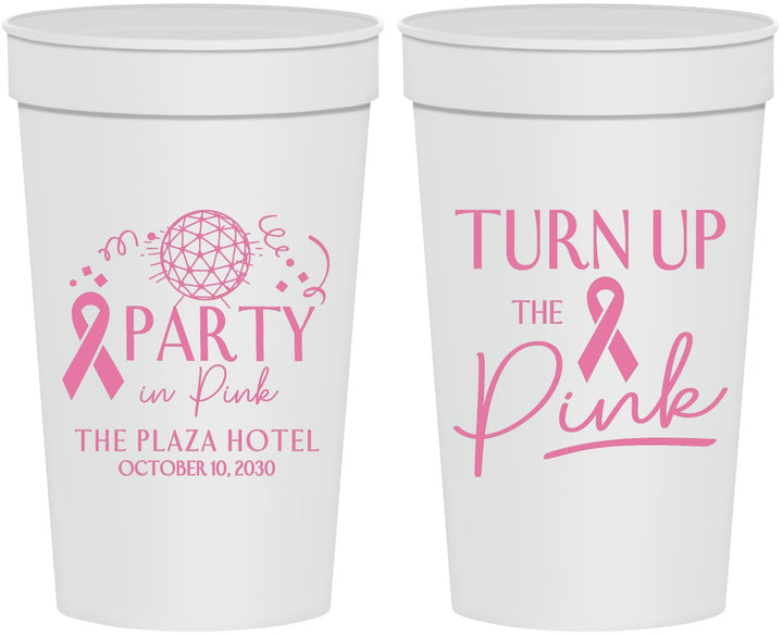 Personalized Awareness 32 oz Stadium Cups - Party In Pink | 230002