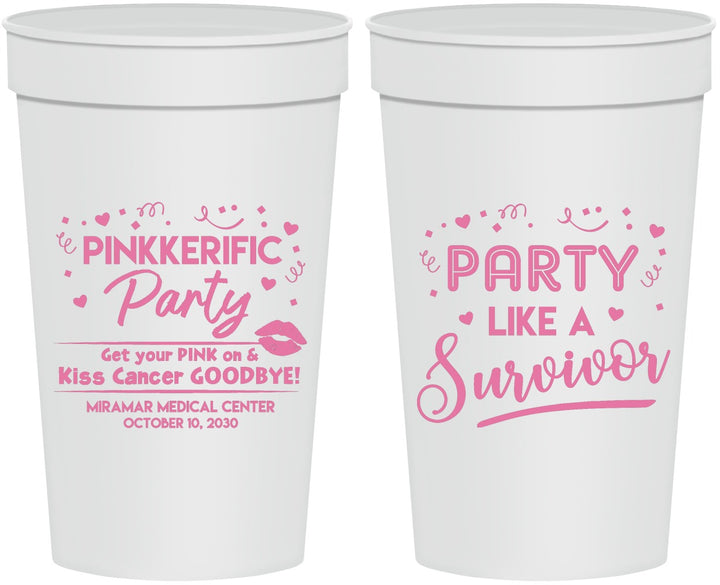 Personalized Awareness 32 oz Stadium Cups - Party Like A Survivor | 230003