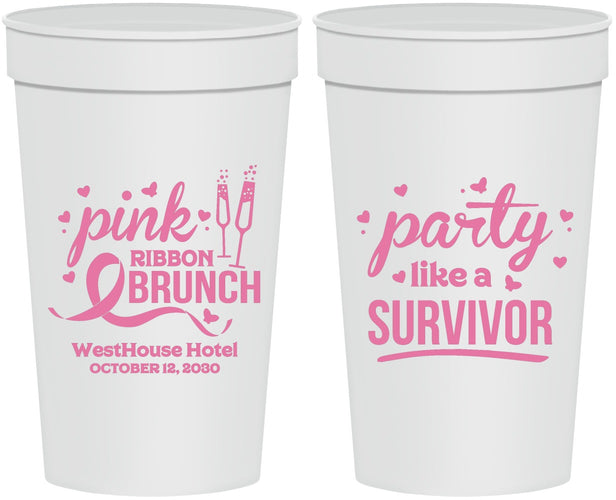 Personalized Awareness 32 oz Stadium Cups - Party Like A Survivor | 230005