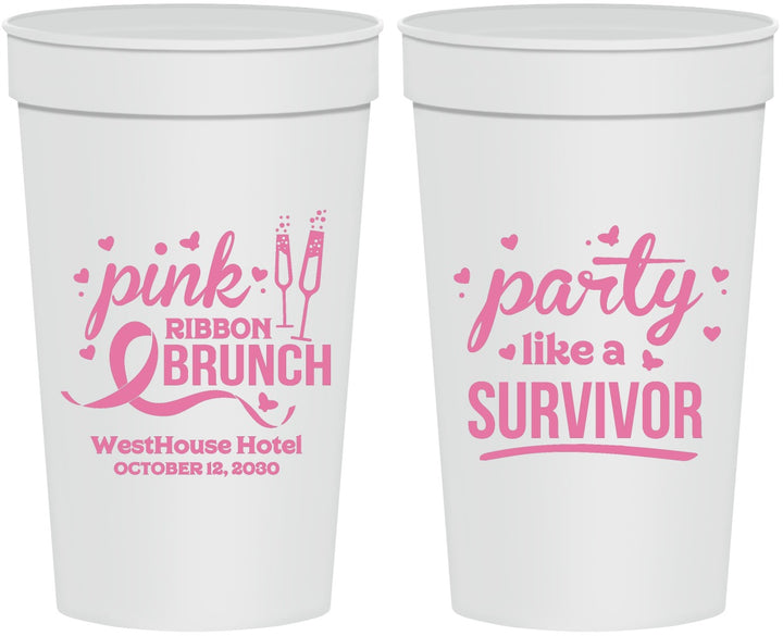 Personalized Awareness 32 oz Stadium Cups - Party Like A Survivor | 230005