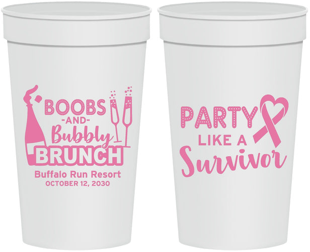 Personalized Awareness 32 oz Stadium Cups - Party Like A Survivor | 230006