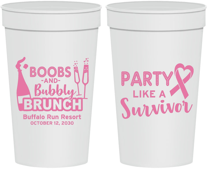 Personalized Awareness 32 oz Stadium Cups - Party Like A Survivor | 230006