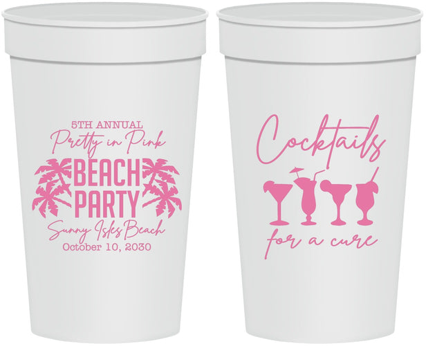 Personalized Awareness 32 oz Stadium Cups - Beach Party | 230007