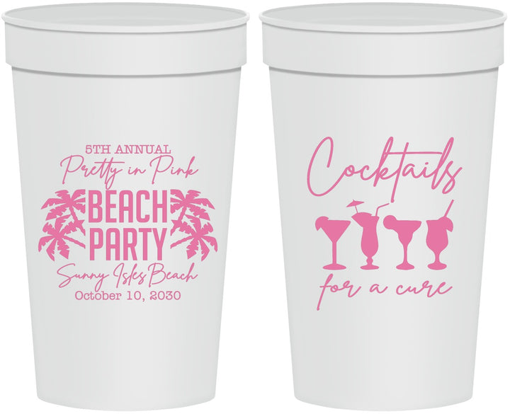 Personalized Awareness 32 oz Stadium Cups - Beach Party | 230007