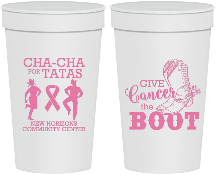 Personalized Awareness 32 oz Stadium Cups - Give Cancer A Boot | 230011