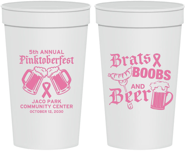Personalized Awareness 32 oz Stadium Cups - Brats Boobs Beer | 230012