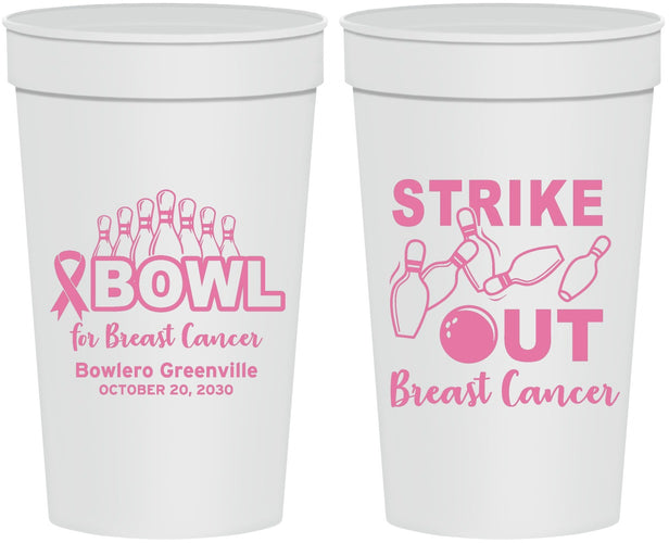 Personalized Awareness 32 oz Stadium Cups - Bowling Strike Out | 230015