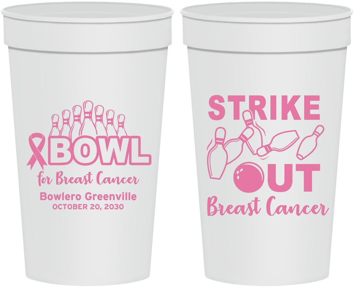 Personalized Awareness 32 oz Stadium Cups - Bowling Strike Out | 230015