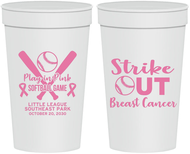 Personalized Awareness 32 oz Stadium Cups - Baseball Strick Out | 230016