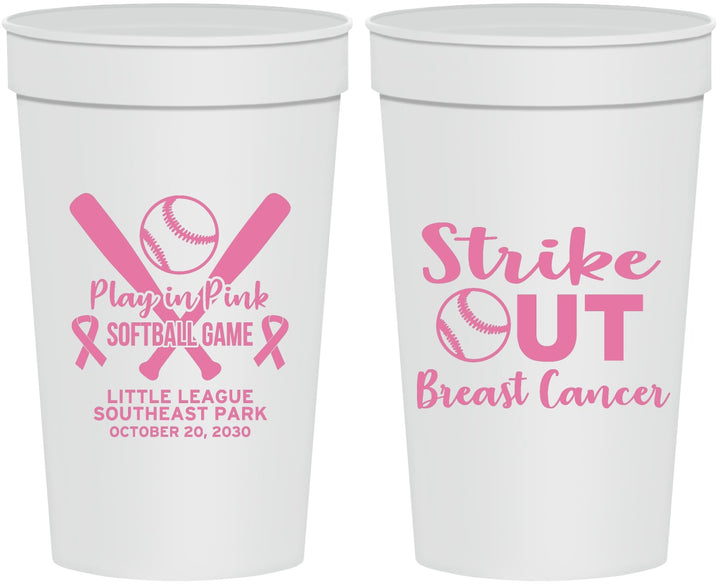 Personalized Awareness 32 oz Stadium Cups - Baseball Strick Out | 230016
