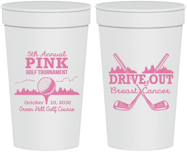 Personalized Awareness 32 oz Stadium Cups - Gold Drive Out | 230017