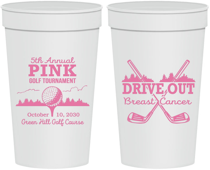Personalized Awareness 32 oz Stadium Cups - Gold Drive Out | 230017