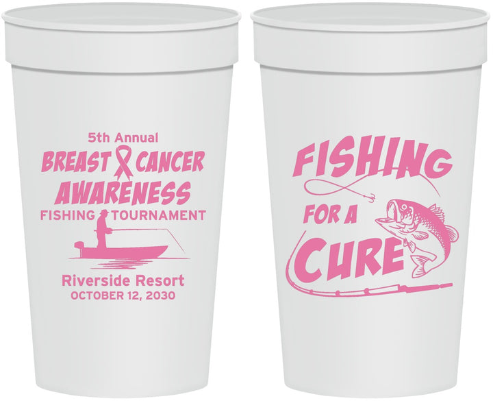 Personalized Awareness 32 oz Stadium Cups - Fishing For A Cure | 230018