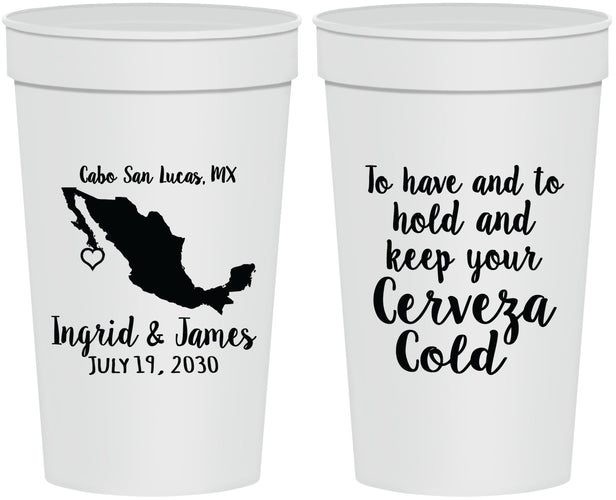Personalized Wedding 32 oz Stadium Cups - Cerveza Mexico | 240