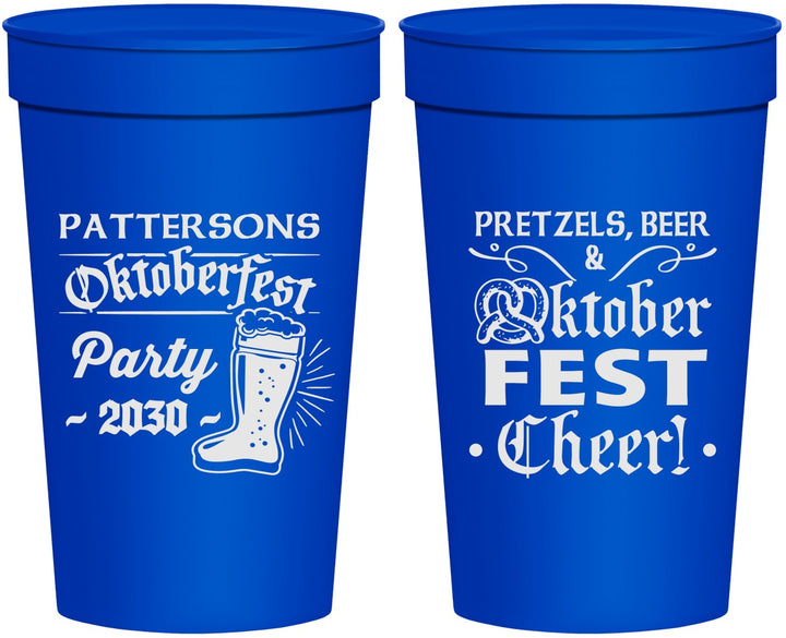 Personalized Oktoberfest 32 oz Stadium Cups - Pretzel | 240001