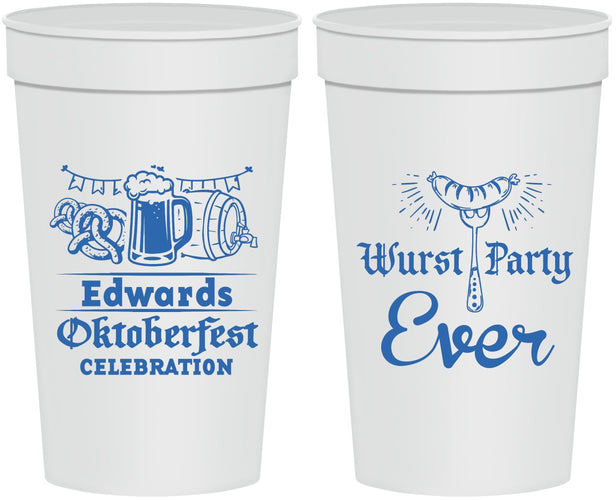 Personalized Oktoberfest 32 oz Stadium Cups - Wurst Party Ever | 240008