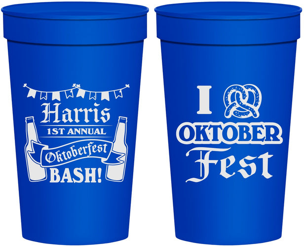 Personalized Oktoberfest 32 oz Stadium Cups - Pretzel | 240009