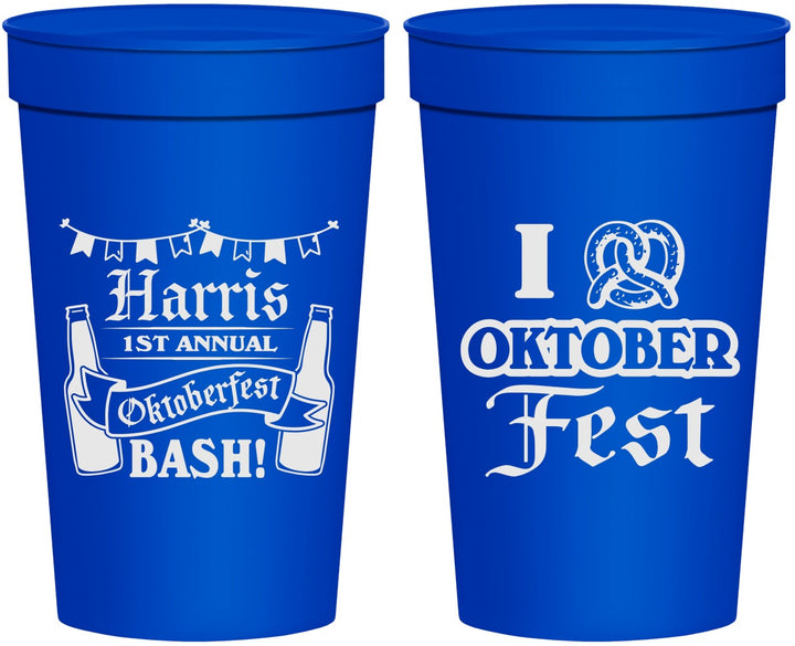 Personalized Oktoberfest 32 oz Stadium Cups - Pretzel | 240009