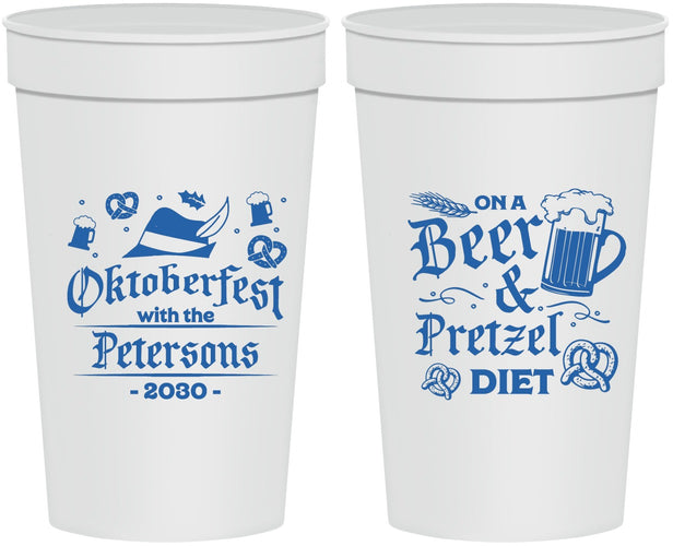 Personalized Oktoberfest 32 oz Stadium Cups - Pretzel | 240012