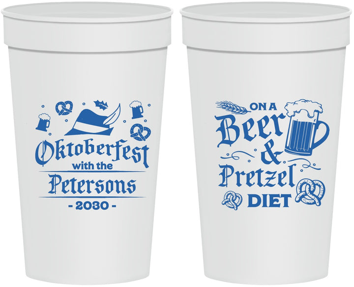 Personalized Oktoberfest 32 oz Stadium Cups - Pretzel | 240012
