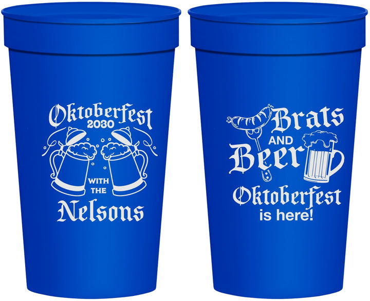 Personalized Oktoberfest 32 oz Stadium Cups - Brats Beer | 240013