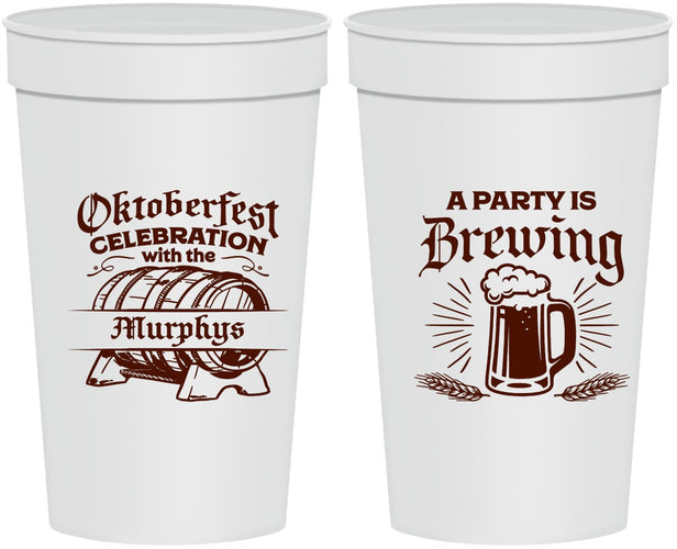 Personalized Oktoberfest 32 oz Stadium Cups - Beer Keg | 240014
