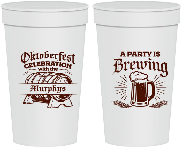 Personalized Oktoberfest 32 oz Stadium Cups - Beer Keg | 240014
