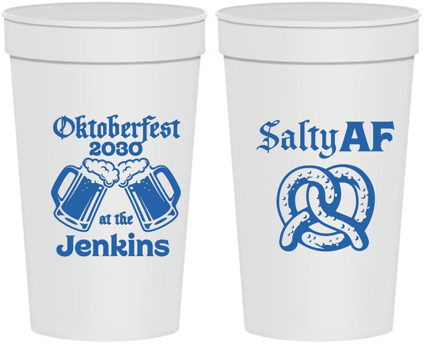Personalized Oktoberfest 32 oz Stadium Cups - Pretzel Salty Af | 240015