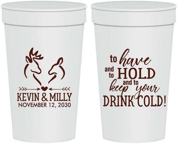 Personalized Wedding 32 oz Stadium Cups - To Have And To Hold | 250