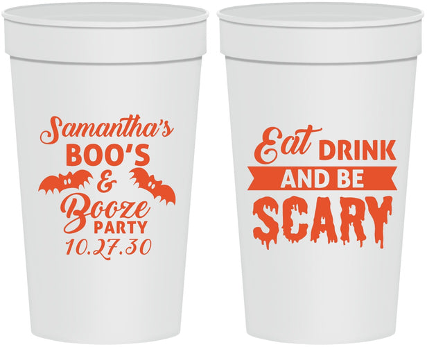 Personalized Halloween 32 oz Stadium Cups - Boo Booze Scary | 250000