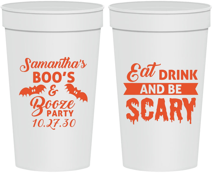 Personalized Halloween 32 oz Stadium Cups - Boo Booze Scary | 250000