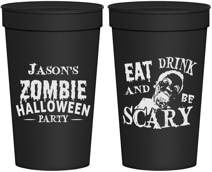 Personalized Halloween 32 oz Stadium Cups - Eat Drink Be Scary | 250003