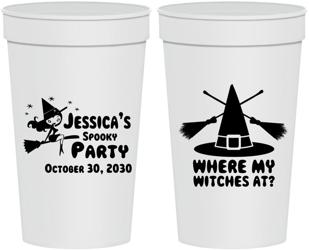 Personalized Halloween 32 oz Stadium Cups - Witches | 250005