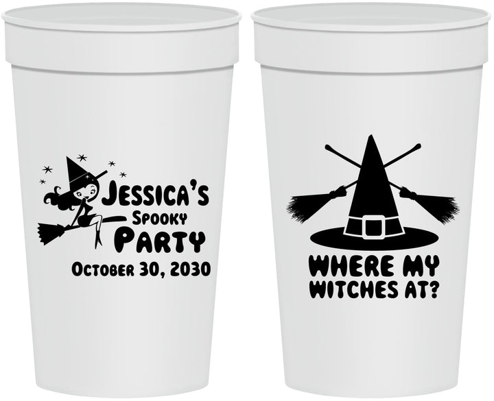 Personalized Halloween 32 oz Stadium Cups - Witches | 250005