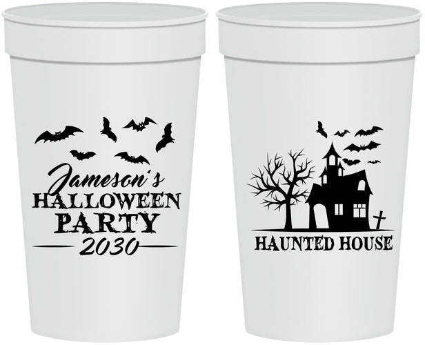 Personalized Halloween 32 oz Stadium Cups - Haunted House | 250006