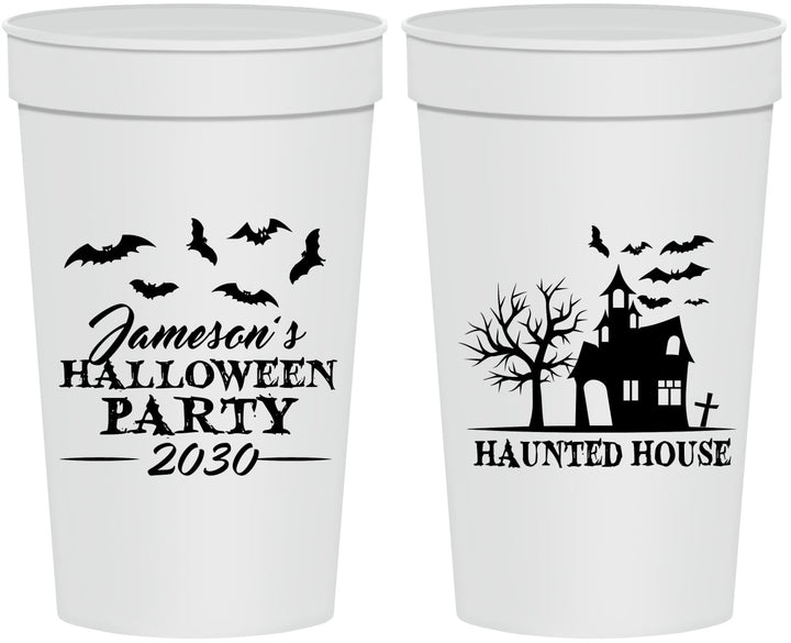 Personalized Halloween 32 oz Stadium Cups - Haunted House | 250006